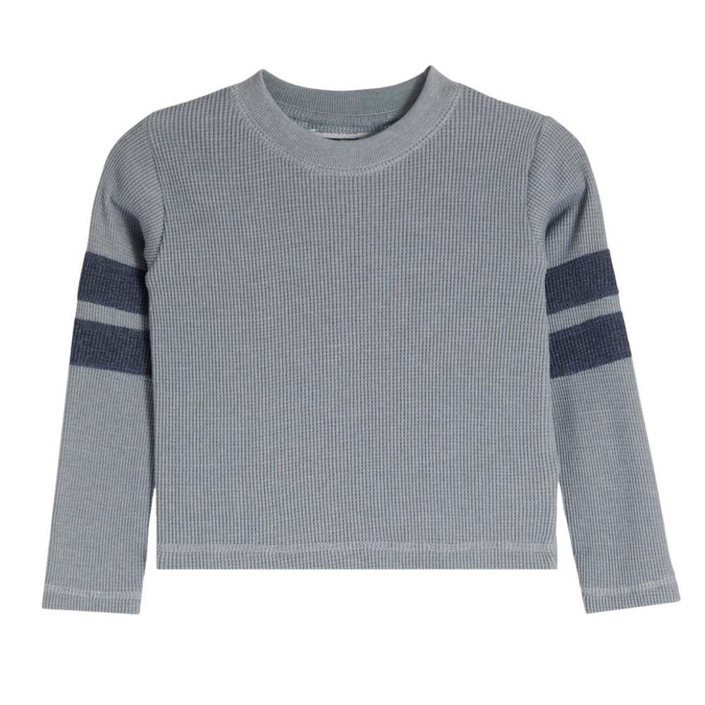 Vintage Havana Grey and Navy Stripe Long Sleeve Thermal tee boys size 2T NWT